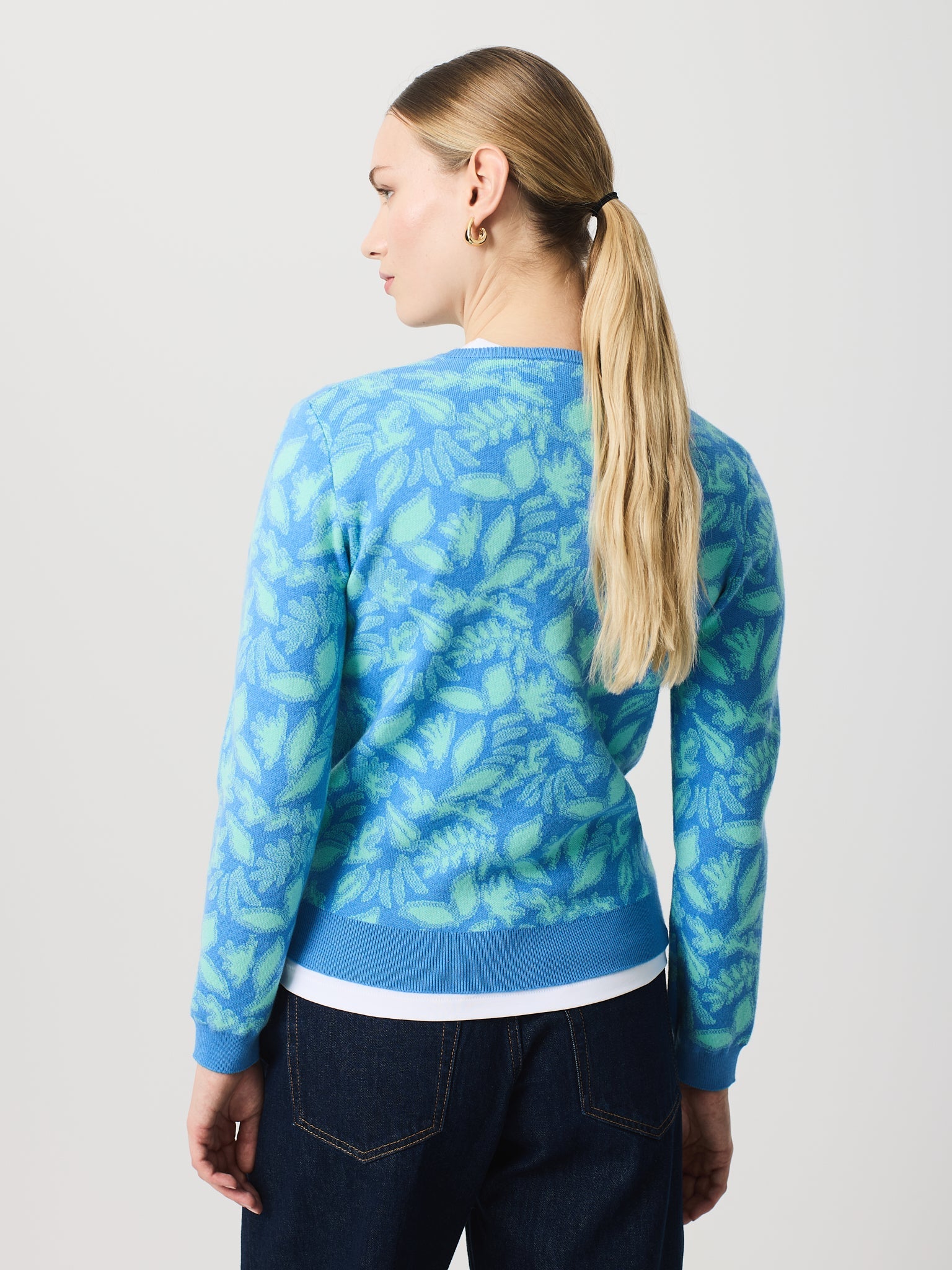 Chaqueta con jacquard de flores