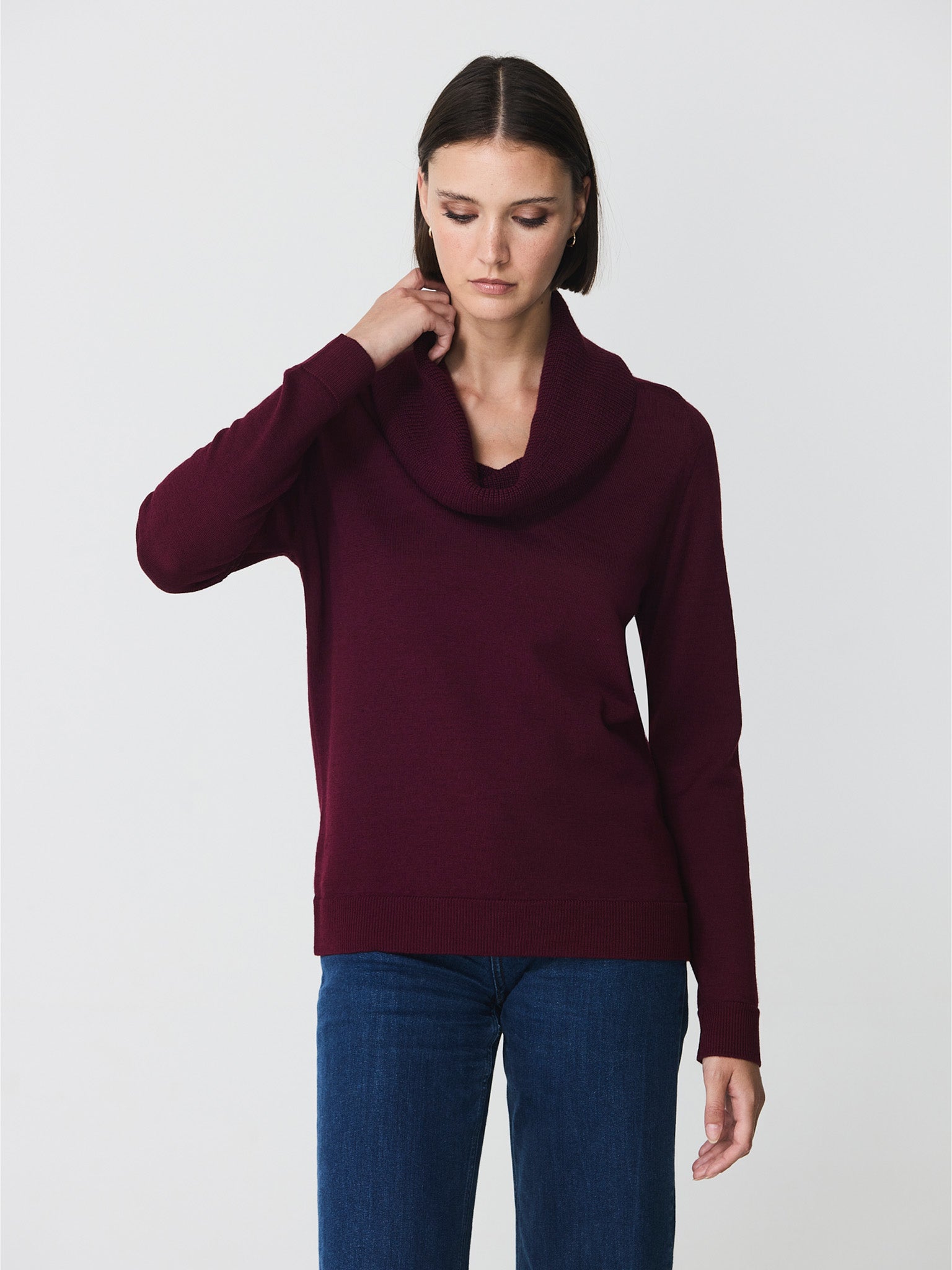 Cowl neck jumper