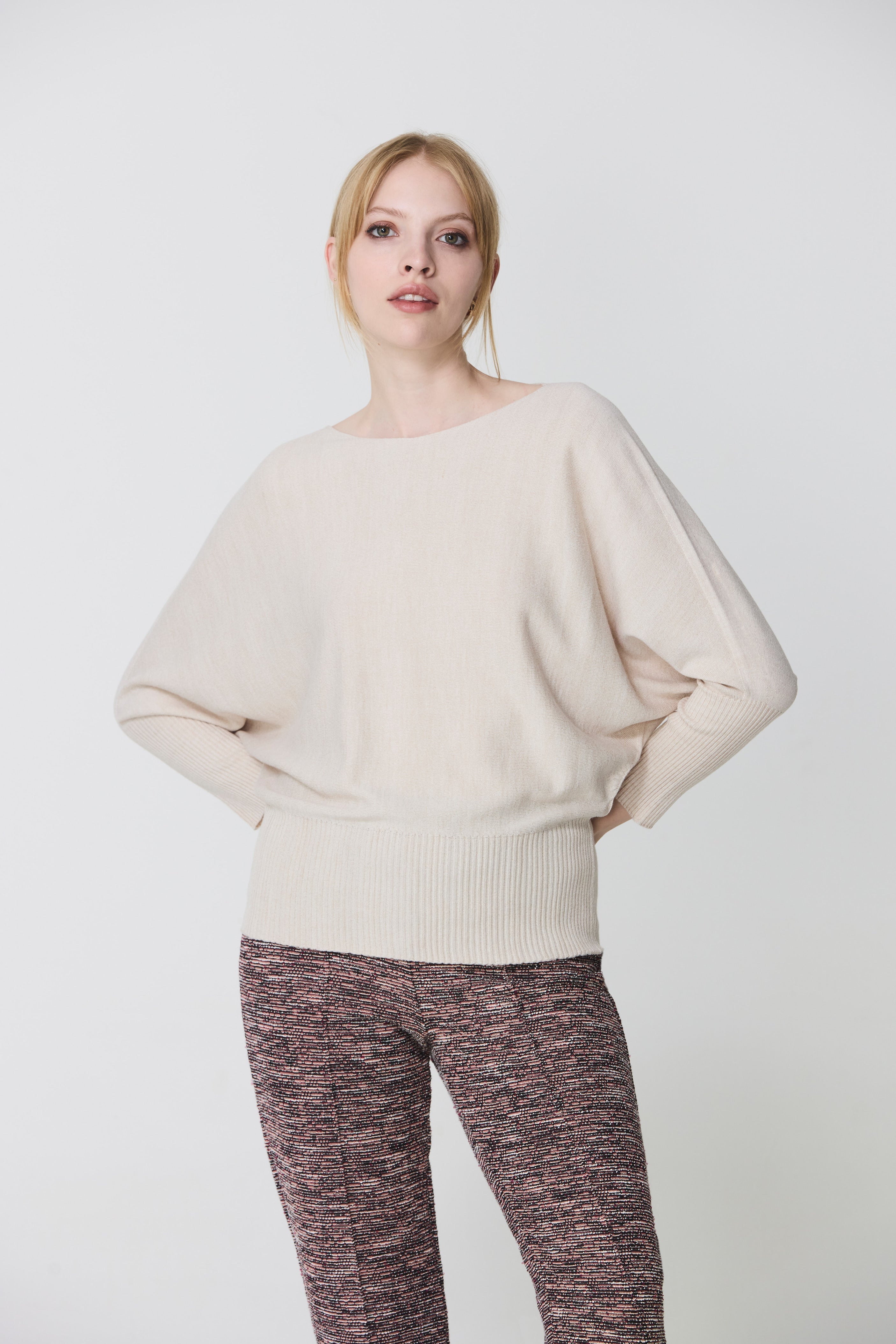 Batwing sleeve sweater