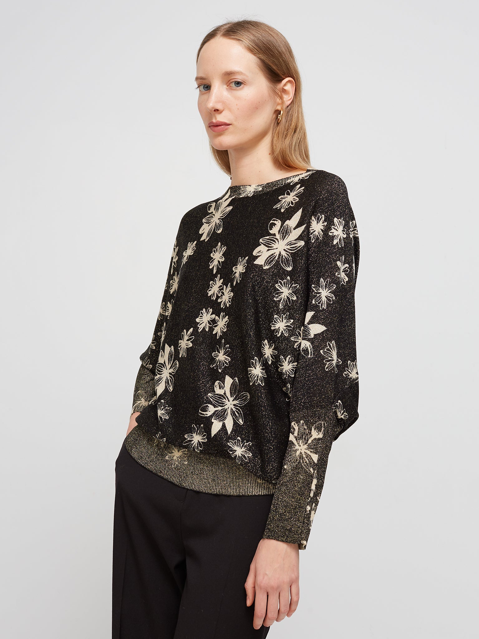 Batwing sleeve sweater