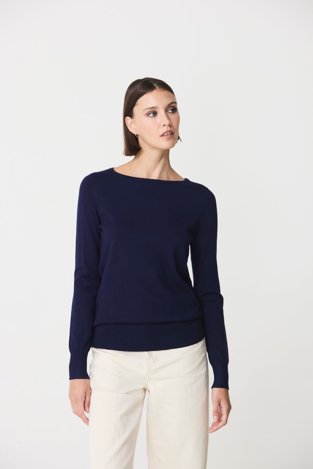 Boat neck sweater