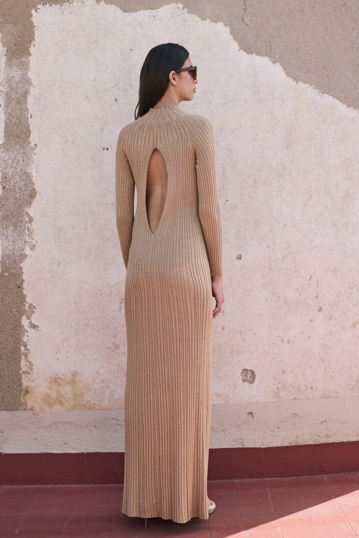 Ribbed turtleneck dress