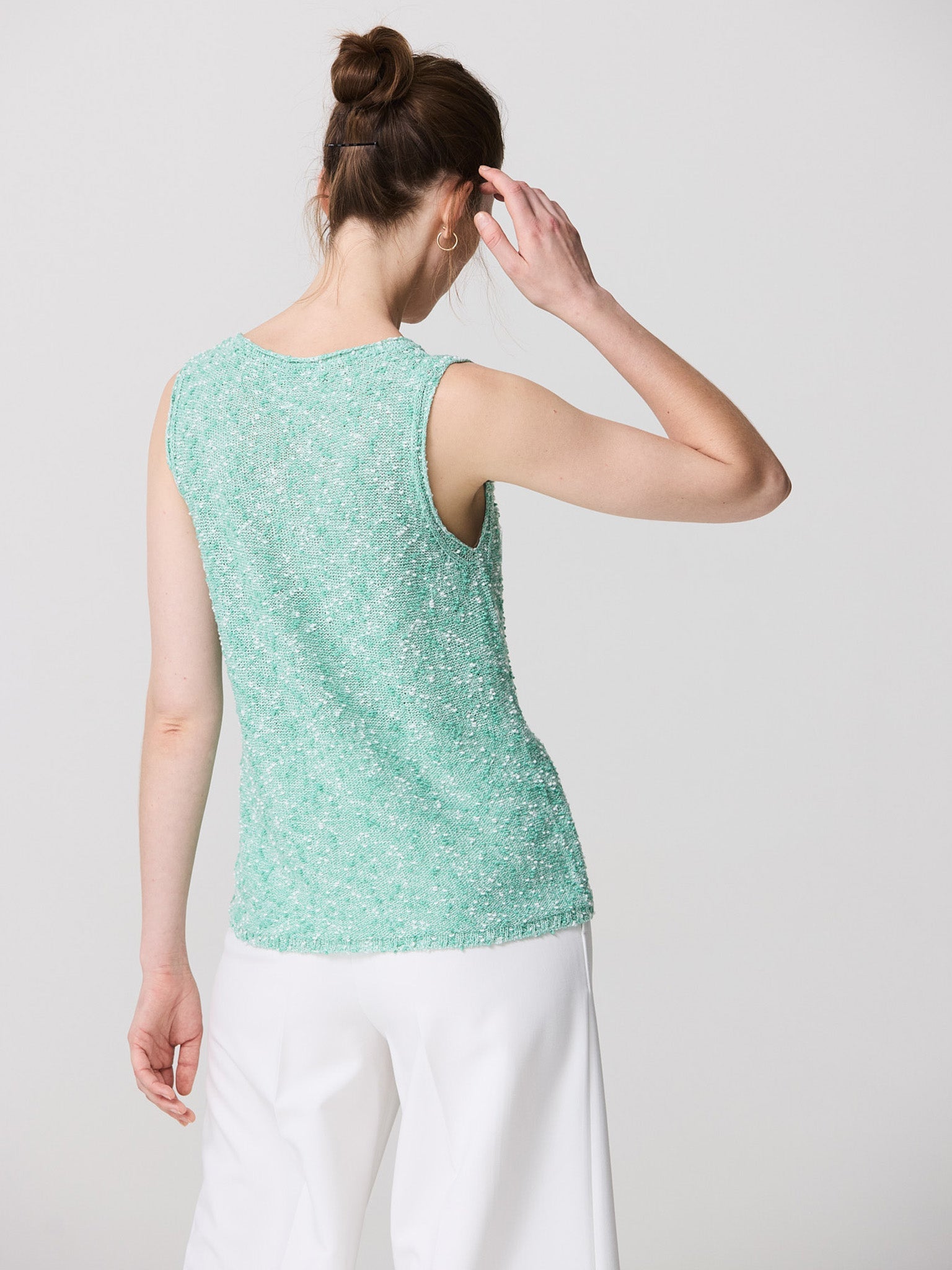 Tank top jersey with cotton thread knitting