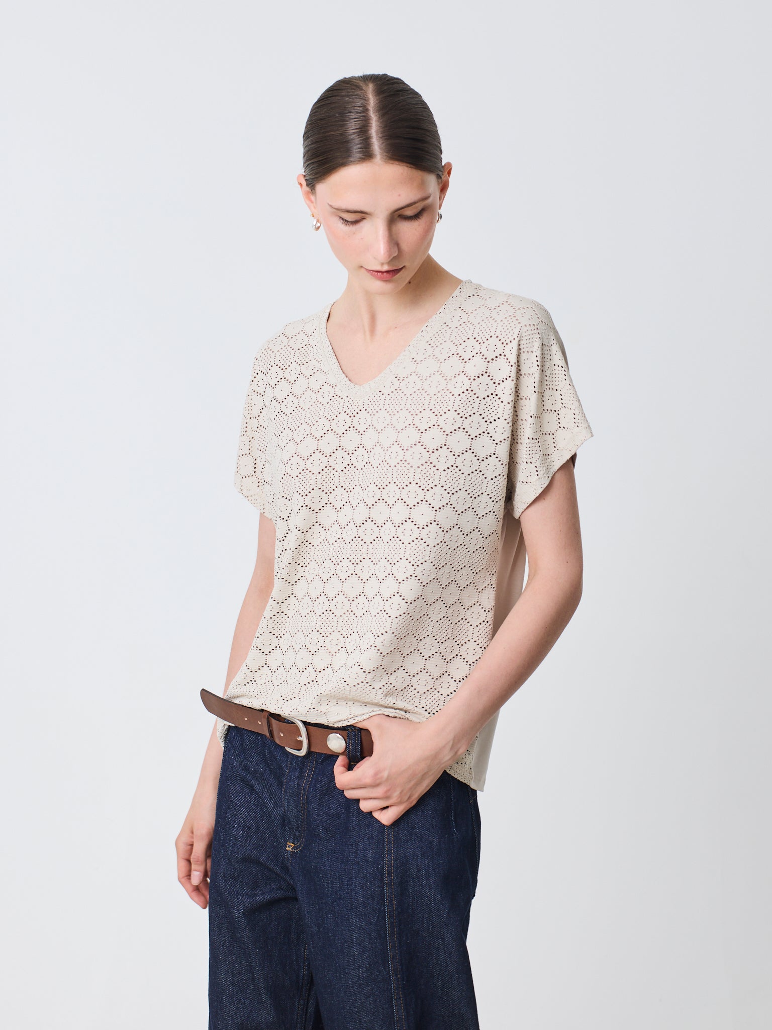 Camiseta pico en escote
