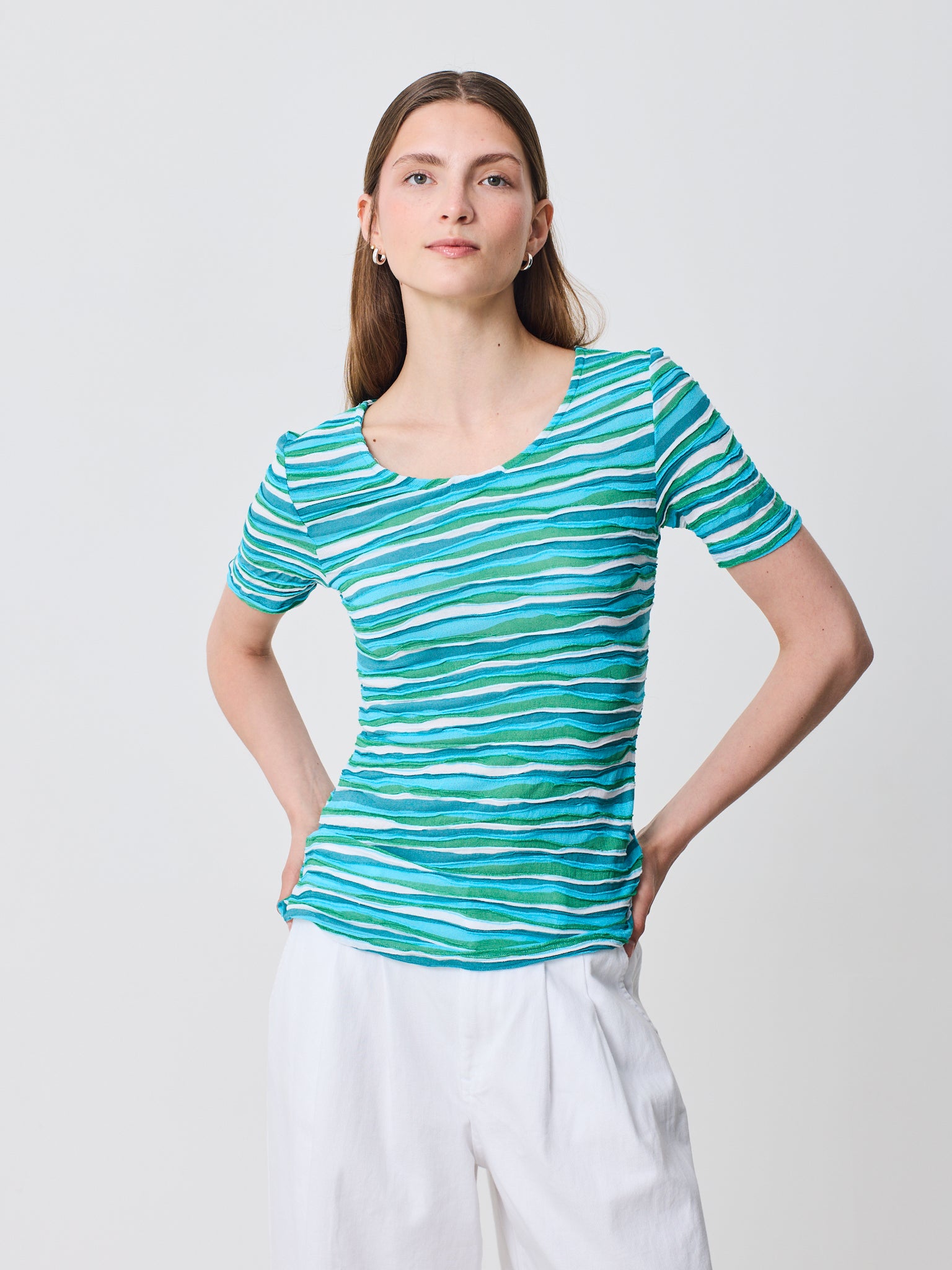 Camiseta tricolor manga corta
