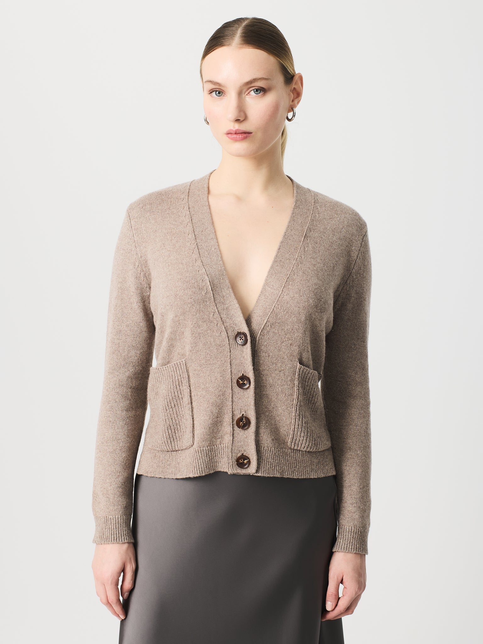 Chaqueta de punto liso y lurex