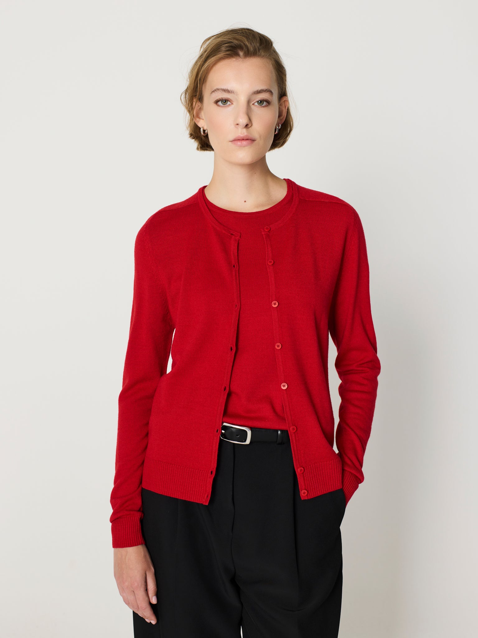 Twinset de cuello redondo