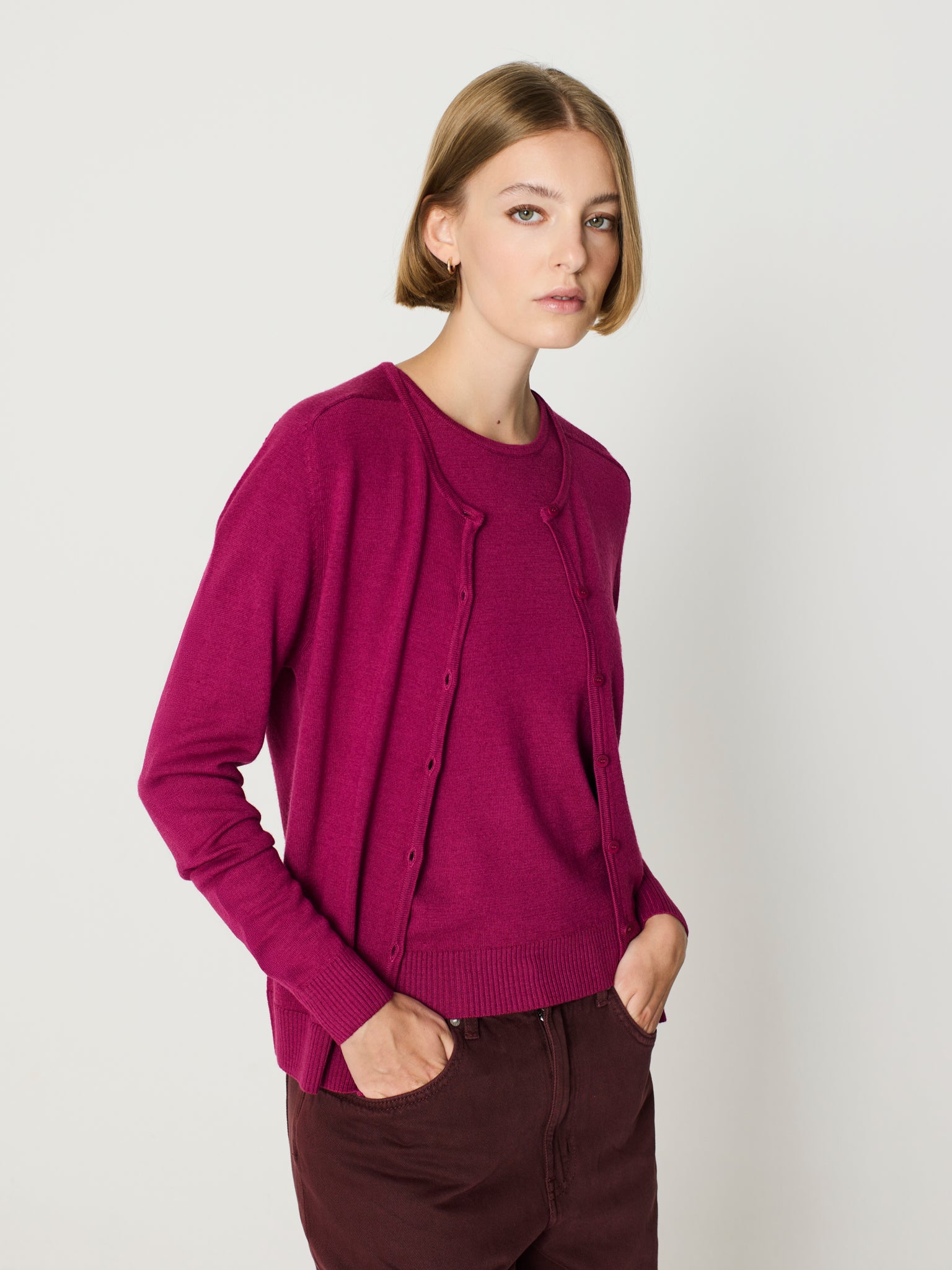 Twinset de cuello redondo