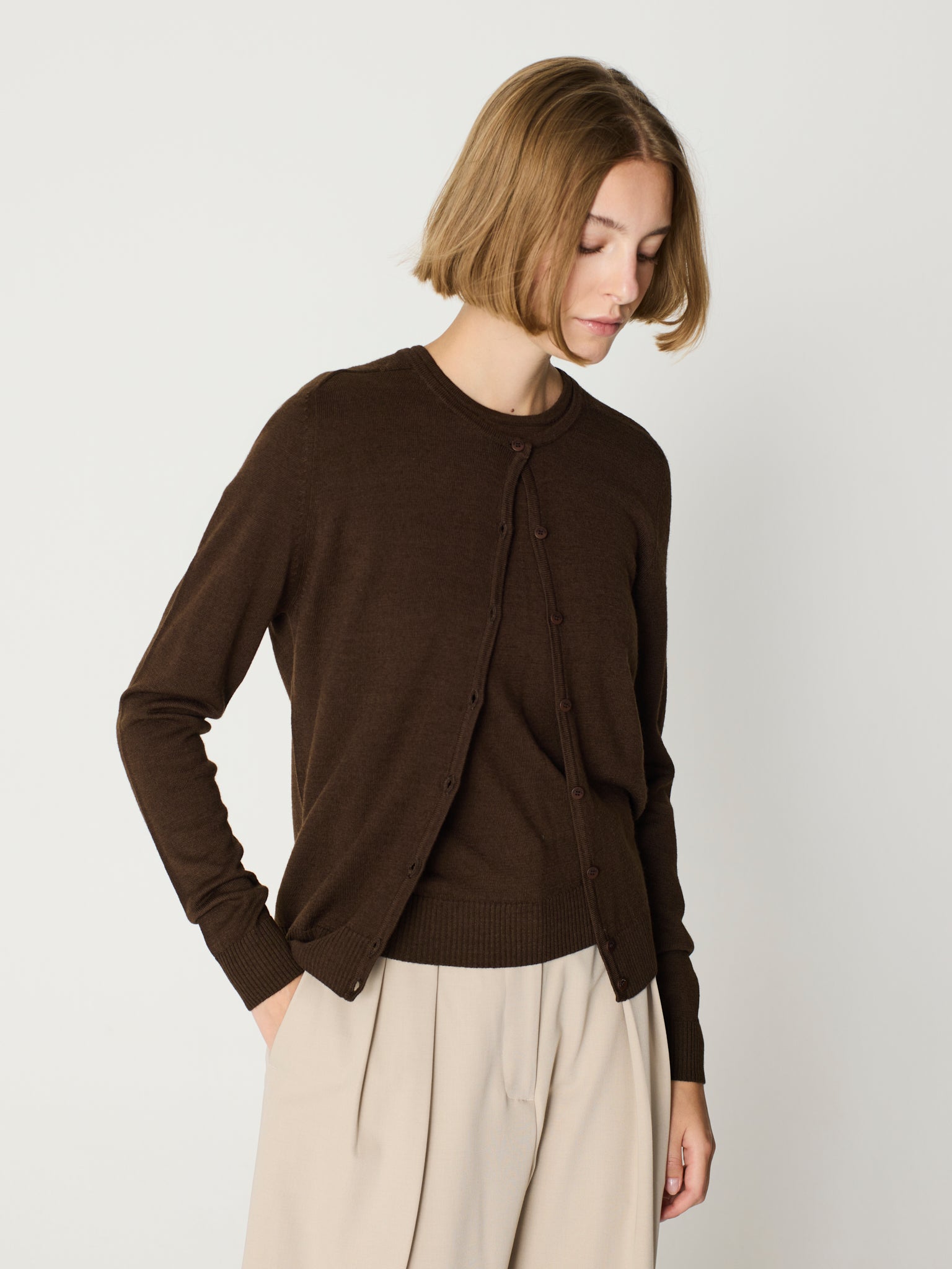 Twinset de cuello redondo