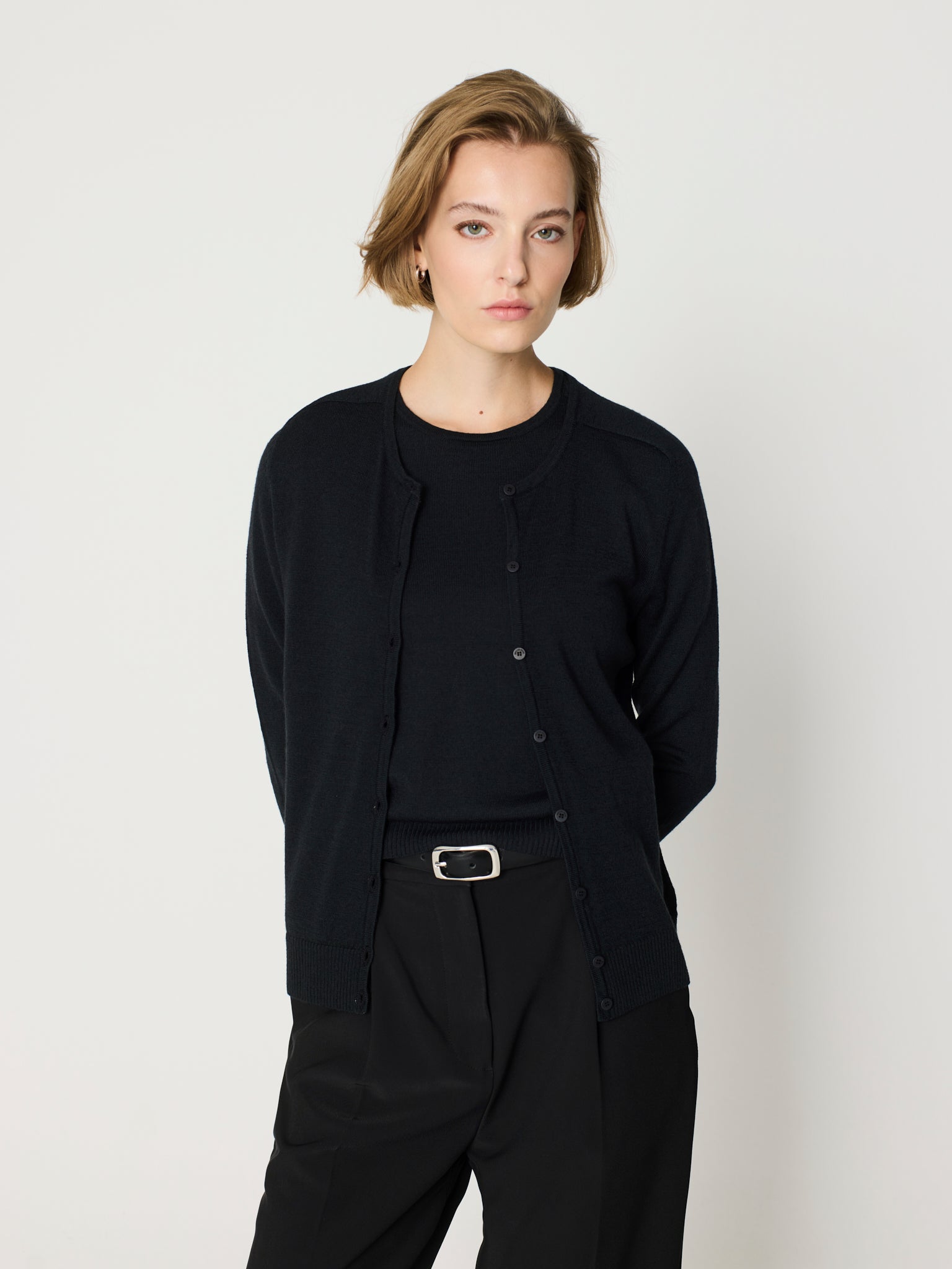 Twinset de cuello redondo