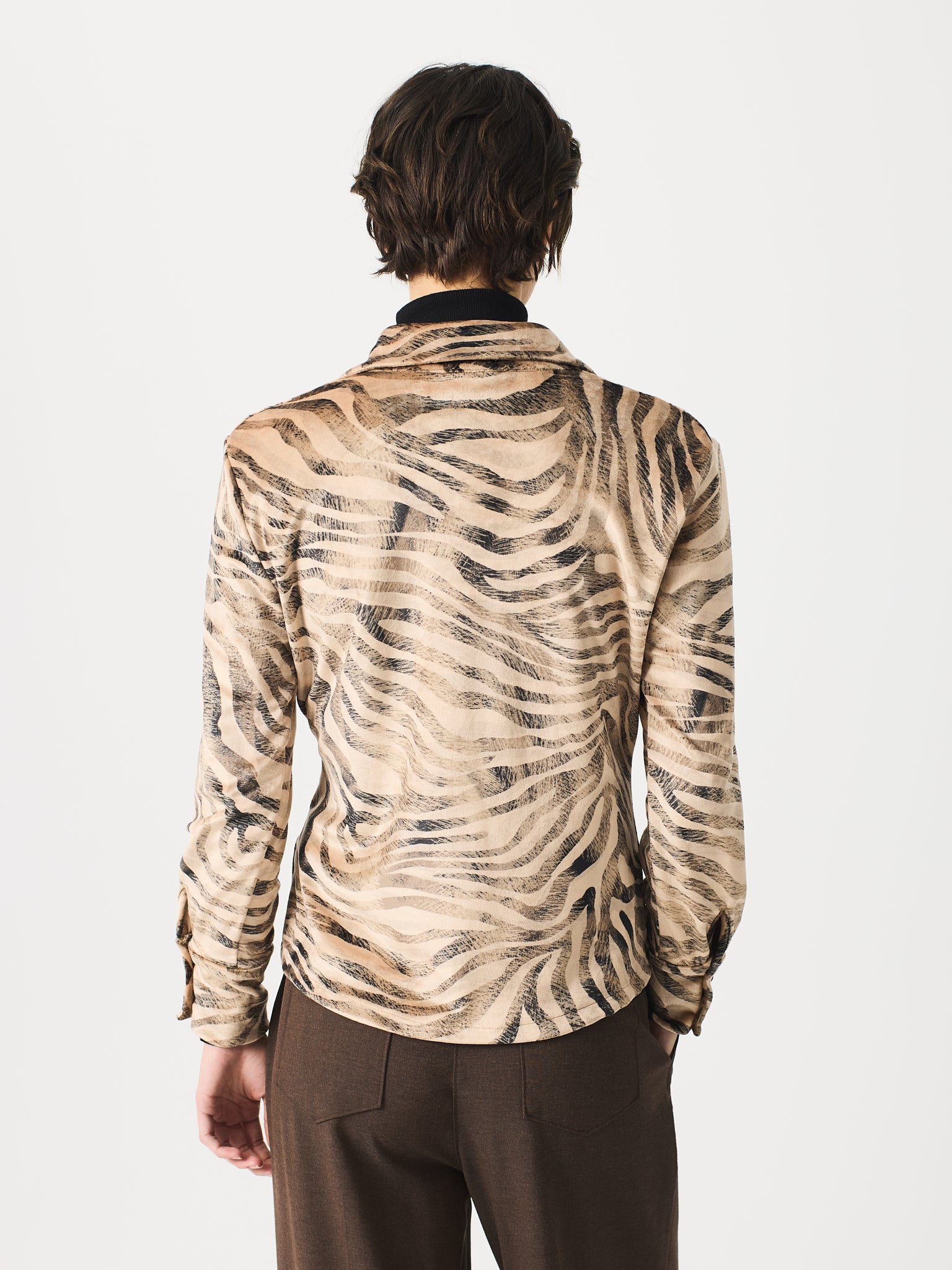 Camisa de tercipelo estampada